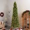 12ft. Pre-Lit Slim Green Mountain Pine Artificial Christmas Tree, Clear LED Lights